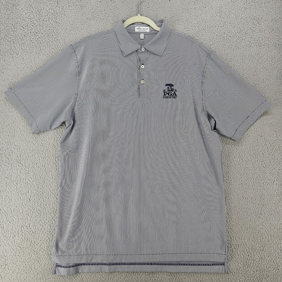 Peter Millar Other - Peter Millar Polo Shirt Mens L Blue Striped Summer Comfort 2020 PGA Harding Park